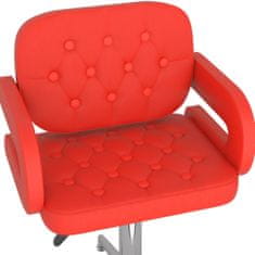 Vidaxl Otočná stolička, červená, čalúnená umelou kožou