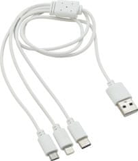 Compass Nabíjací USB kábel 3in1 (micro USB, iPhone, USB C)