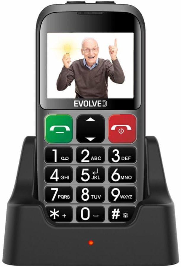 Evolveo EB mobilný telefón pre seniorov s nabíjacím stojanom, strieborná - použité