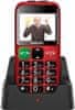 EASYPHONE EB, mobilný telefón pre seniorov s nabíjacím stojanom, červený