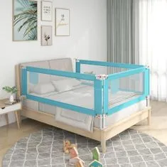Vidaxl Zábrana na detskú posteľ modrá 180x25 cm látka