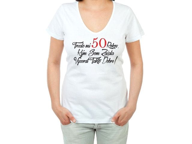 Divja Narodeninové tričko k 50 pre ženu - veľkosť S