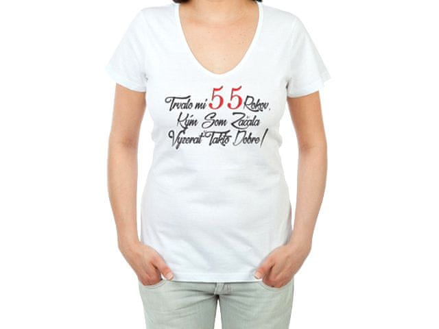Divja Narodeninové tričko k 55 pre ženu - veľkosť XL
