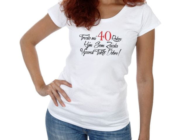 Divja Narodeninové tričko k 40 pre ženu - veľkosť L