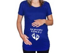 Divja Modré tehotenské tričko s nápisom Nechytať, kopem
