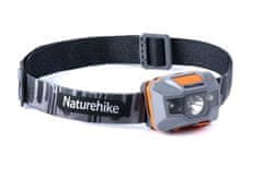 Naturehike LED čelovka TD-02, USB nabíjanie 73g - šedivá/oranžová