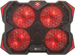 C-Tech Chladiaca podložka Zefyros (GCP-01R), casual gaming, 17,3", červené podsvietenie
