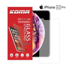 KOMA Ochranné tvrdené sklo pre iPhone 11 Pro, zaoblenie 2.5 D, tvrdosť 9H
