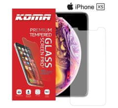 KOMA Ochranné tvrdené sklo pre iPhone XS, zaoblenie 2.5 D, tvrdosť 9H