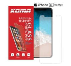 KOMA Ochranné tvrdené sklo pre iPhone 11 Pro Max, zaoblenie 2.5 D, tvrdosť 9H