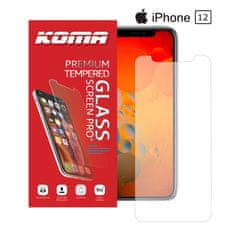 KOMA Ochranné tvrdené sklo pre iPhone 12, zaoblenie 2.5 D, tvrdosť 9H