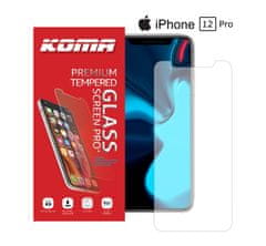 KOMA Ochranné tvrdené sklo pre iPhone 12 Pro, zaoblenie 2.5 D, tvrdosť 9H
