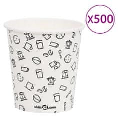 Vidaxl Kávové papierové poháre 200 ml 500 ks biele a čierne