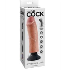 King Cock vibračné dildo, 20,3 cm, ružové
