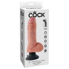 King Cock vibračné dildo, 20,3 cm, ružové