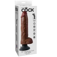 King Cock vibračné dildo, 25,5 cm, hnedé