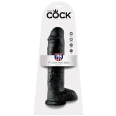 King Cock 11" dildo, čierne, 28 cm