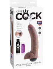 King Cock Squirting dildo, 9", hnedé
