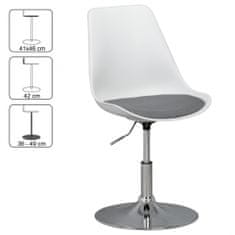 Bruxxi Jedálenská stolička Korzika, syntetická koža, biela / šedá