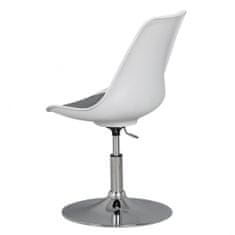 Bruxxi Jedálenská stolička Korzika, syntetická koža, biela / šedá