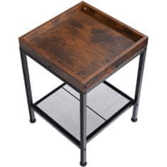 tectake Odkladací stolík Rochester 41,5x41x56cm - Industrial tmavé drevo