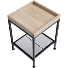 tectake Odkladací stolík Rochester 41,5x41x56cm - Industrial svetlé drevo, dub Sonoma