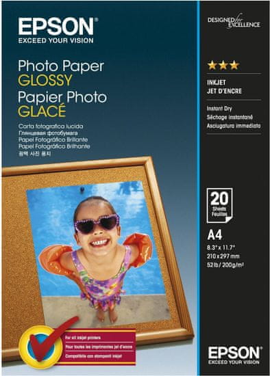 Epson Photo Paper Glossy, A4, 20 listov, 200g/m2, lesklý (C13S042538)