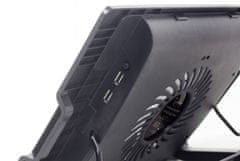 Gembird podstavec pod notebook, pro notebooky do 17", 150mm větrák, LED, čierna