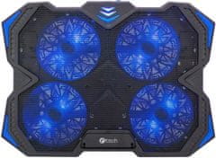 C-Tech chladiace podložka Zefyros (GCP-01B), casual gaming, 17,3", modré podsvietenie