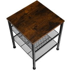tectake Odkladací stolík Lincoln 40,5x40x50,5cm - Industrial tmavé drevo