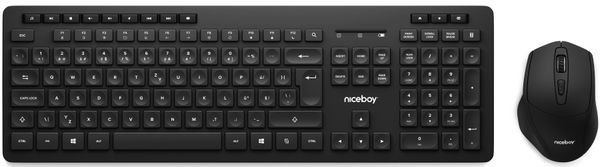 Niceboy MK10 Combo (office-MK10-combo) nízkoprofilová klasická klávesnica bezdrôtová optická myš 1600 DPI