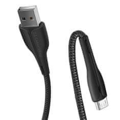 ColorWay Kábel USB MicroUSB (PVC + LED) 2.4A 1m - black