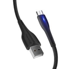 ColorWay Kábel USB MicroUSB (PVC + LED) 2.4A 1m - black