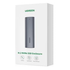 Ugreen CM400 externý box pre SSD disk M.2 USB 3.2 Gen 2 + kábel USB-C 0.5m, sivý
