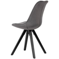 Bruxxi Jedálenská stolička Ruby (súprava 2 ks), zamat, sivá/čierna