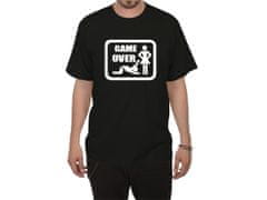 Divja Čierne svadobné tričko Game Over - veľkosť XL