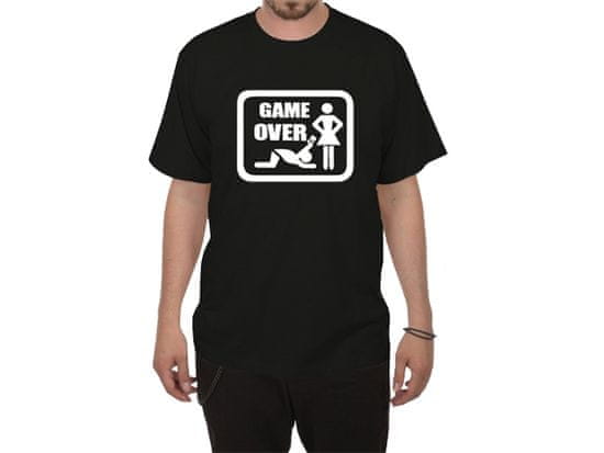 Divja Čierne svadobné tričko Game Over - veľkosť M