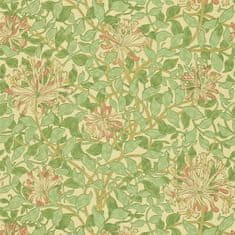 MORRIS & CO. Tapeta HONEYSUCKLE 210435, kolekcia COMPENDIUM I & II, green beige pink