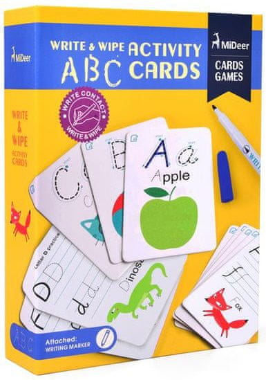 Mideer Zmývateľné kartičky s fixkou - Anglická abeceda