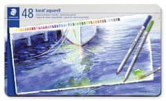 Staedtler Akvarelové pastelky "Karat", sada, kovová krabička, 48 farieb, 125 M48