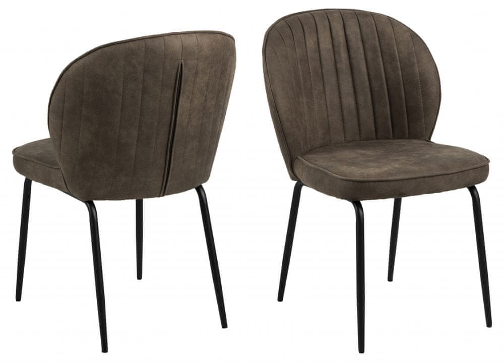 Design Scandinavia Jedálenská stolička Patricia (SET 2 ks), hnedá