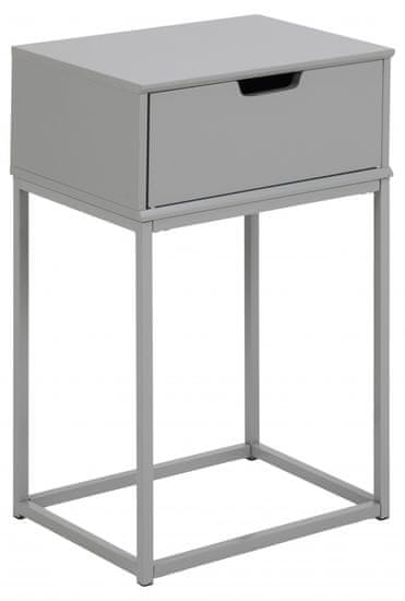 Design Scandinavia Nočný stolík Mitra, 61,5cm, šedáNočný stolík Mitra, 61,5cm, šedá
