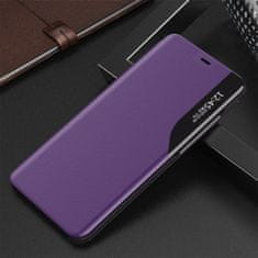 MG Eco Leather View knižkové puzdro na iPhone 13 mini, fialové