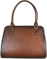 VegaLM Exkluzívna kožená kabelka ručne tieňovaná v hnedej farbe