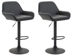 BHM Germany Barová stolička Brag (Súprava 2 ks), syntetická koža, čierna