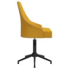 Vidaxl Otočná kancelárska stolička žltá zamatová