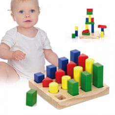 Viga Toys Drevené bloky Učenie tvarov Farby Montessori