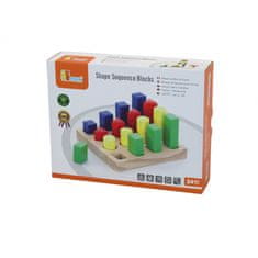 Viga Toys Drevené bloky Učenie tvarov Farby Montessori