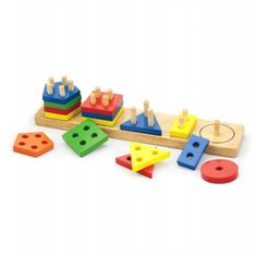 Viga Toys Montessori drevené bloky s triedičom tvarov