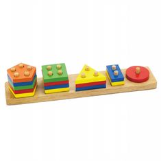 Viga Toys Montessori drevené bloky s triedičom tvarov
